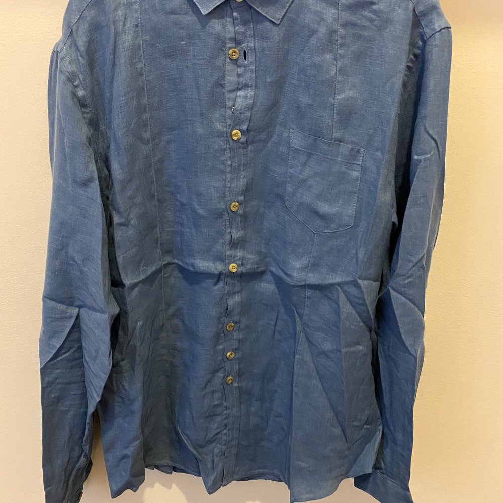 John Varatos Blue Cotton Denim Shirt